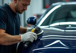 Car undergoing full detailing